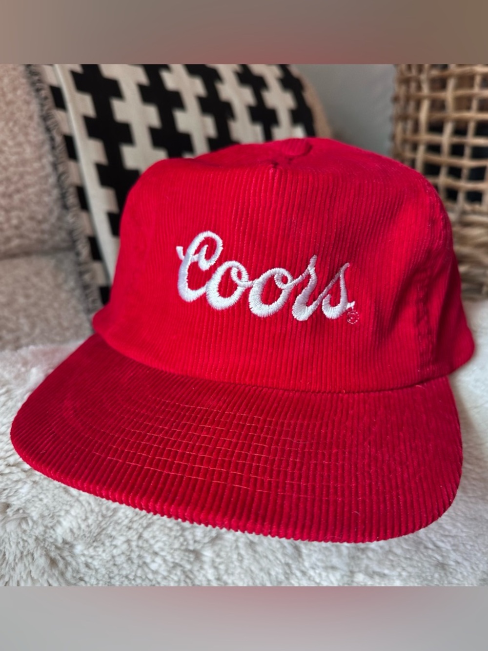 VTG Coors Hat Corduroy Red